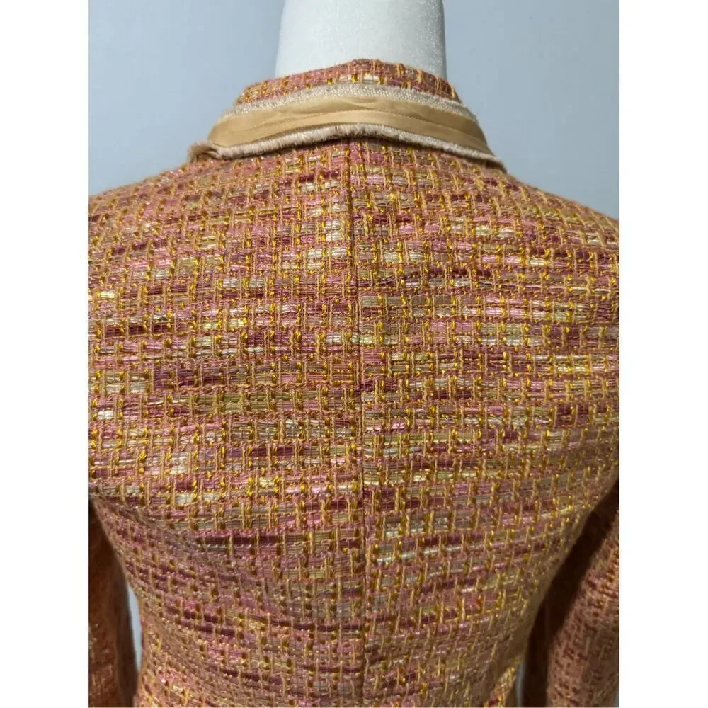 J. Crew collection tweed blazer linen blend 0